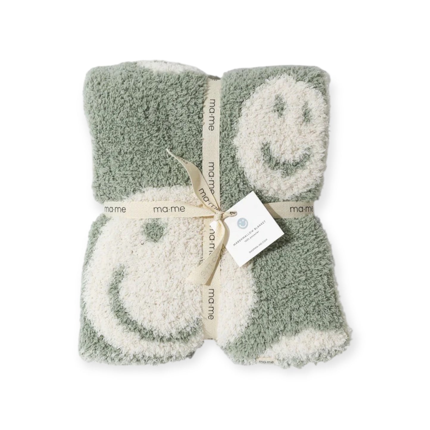 Marshmallow Blanket - Smiley (Sage)