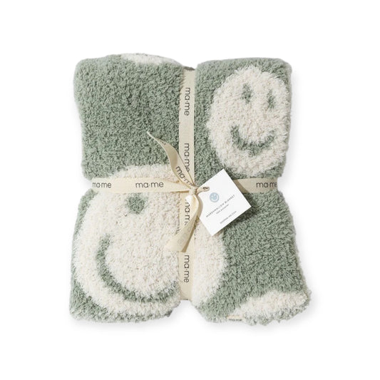 Marshmallow Blanket - Smiley (Sage)