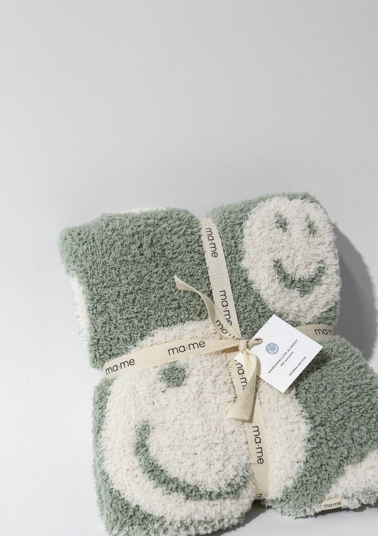 Marshmallow Blanket - smiley (Sage)