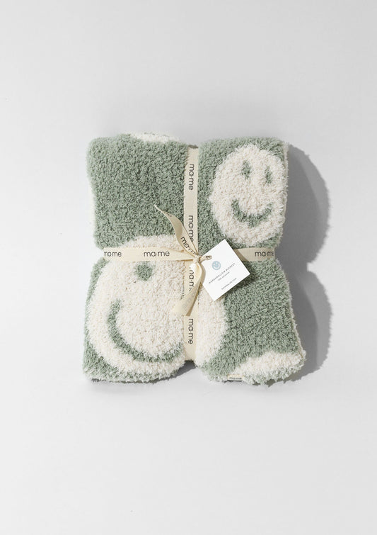 Marshmallow Blanket - smiley (Sage)