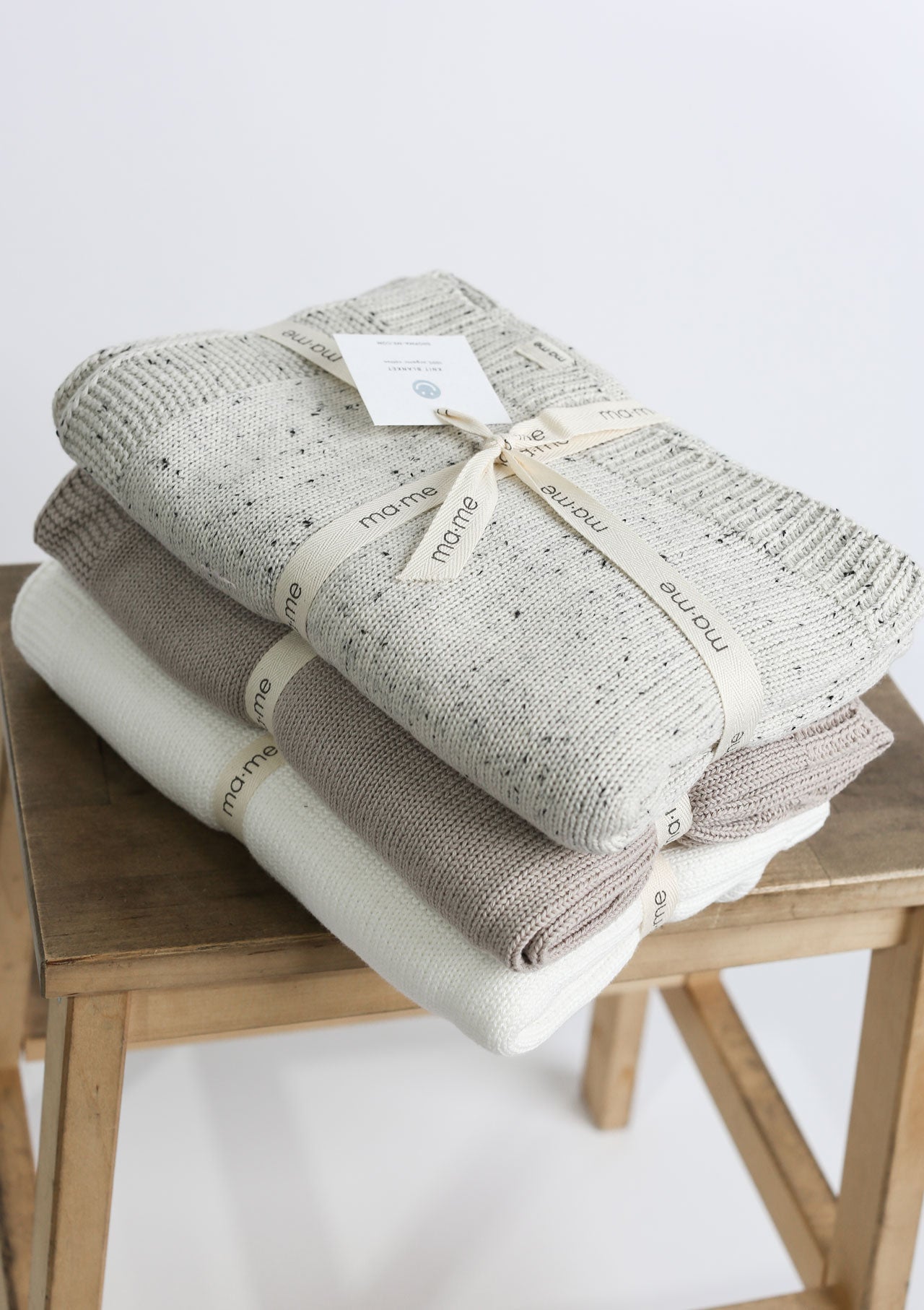 Organic Cotton Knit Blanket - Cookies & Cream